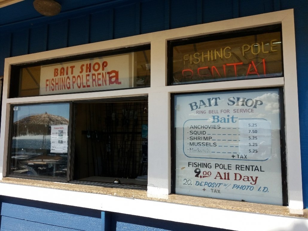 Bait shop at Redondo Pier near Torrance CA