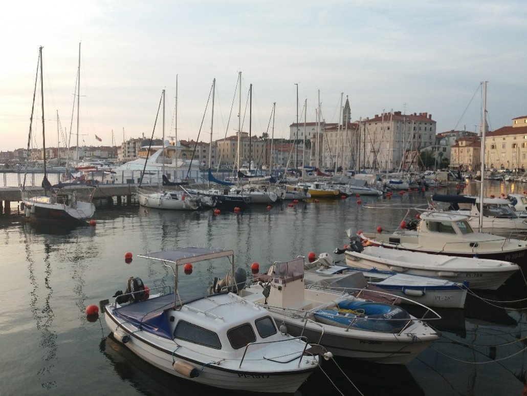 Boats at Piran by the harbour