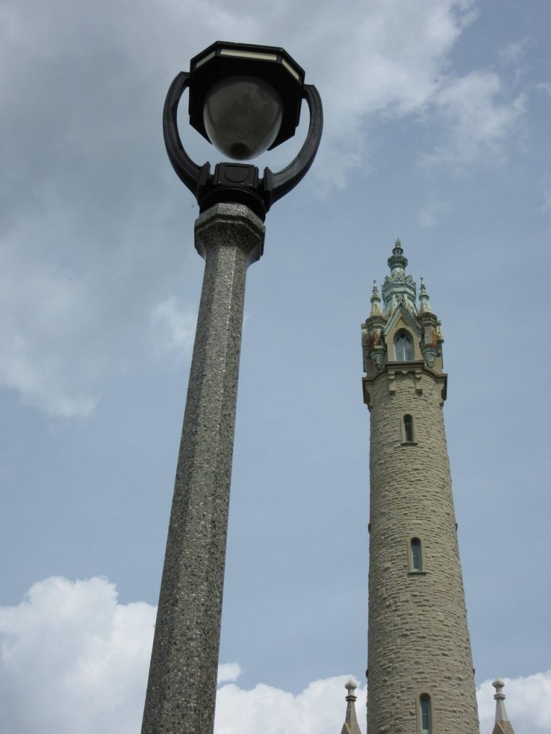 Harps lights at North Point Water Tower Fountation in Milwaukee