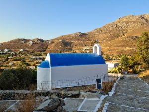 exterior of a chich in Livadi, Serifos, Greece