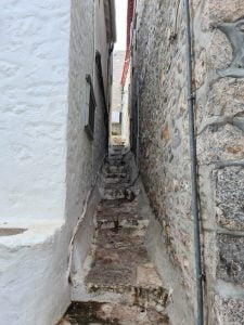 Narrow street in Hydra, Greece