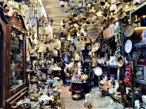 Inside a bazaar on the side of Ormonia Square in Athens