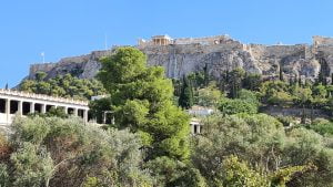View of the Acropolis from near our apartment
