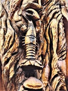 Lobster carved into Peace Tree ST Anne's Park Raheny Dublin