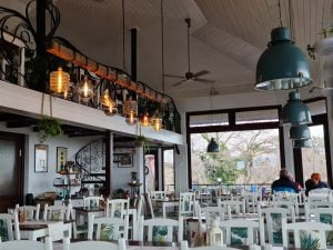 Interior of Hold és Csillag restaurant in Balatongyörök