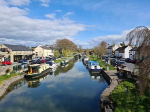 Barges and houseboats line the Grand Canal in Sallins Co Kildare