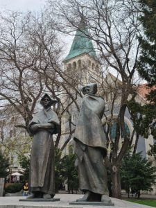 Statues in SNP square in Bratislava