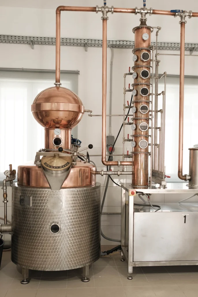 copper and stainless steel pot still