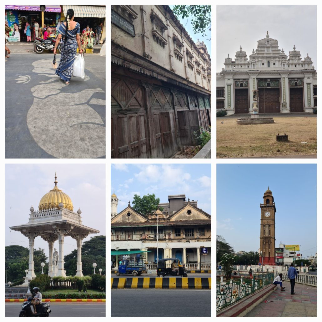 Clockwise L to R. 1. Elephant crosswalk 2. Landsdowne Bazaar 3. Art gallery. 4. Clock tower 5. Original Freemason lodge 6.