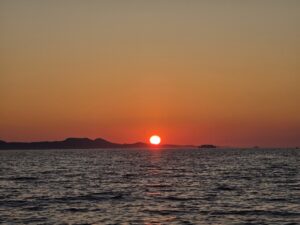 Sunset over the sea
